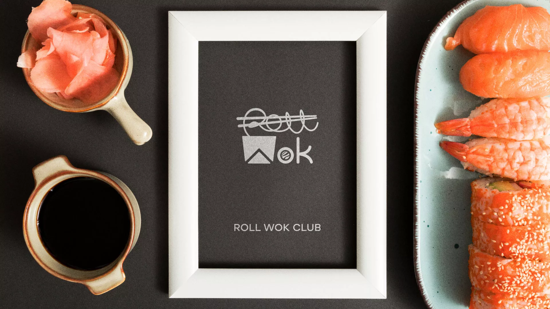 Разработка логотипа суши-бара «Roll Wok Club» в Губахе
