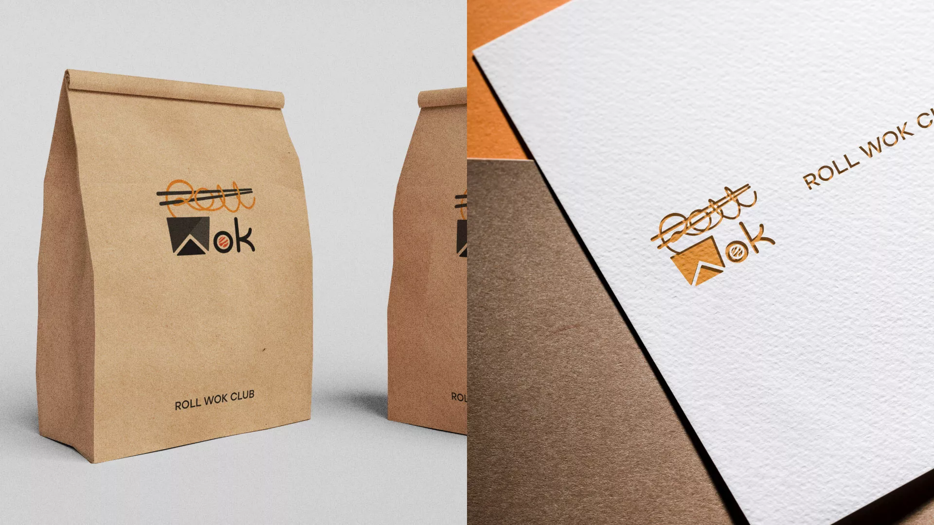 Разработка логотипа суши-бара «Roll Wok Club» в Губахе